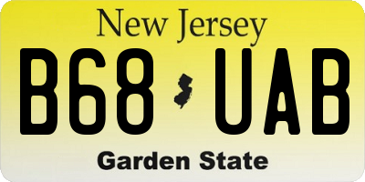 NJ license plate B68UAB