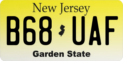 NJ license plate B68UAF
