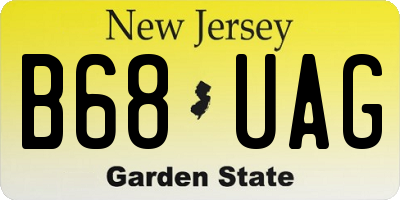 NJ license plate B68UAG