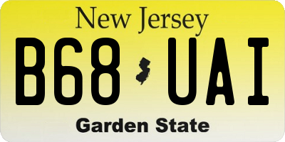 NJ license plate B68UAI