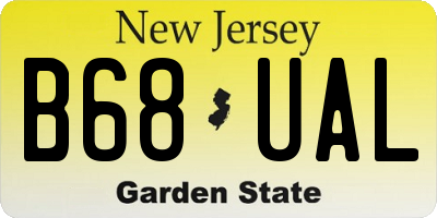 NJ license plate B68UAL