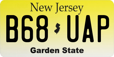 NJ license plate B68UAP