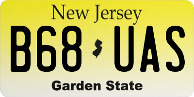 NJ license plate B68UAS