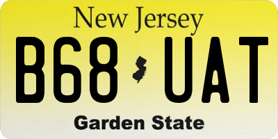 NJ license plate B68UAT