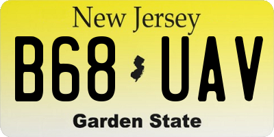 NJ license plate B68UAV