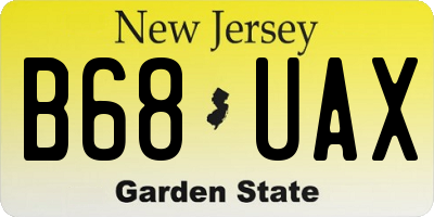 NJ license plate B68UAX