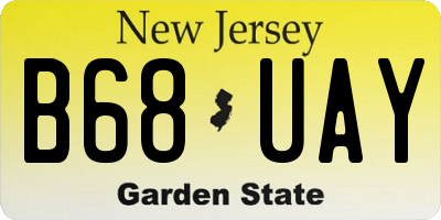 NJ license plate B68UAY