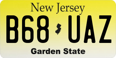 NJ license plate B68UAZ