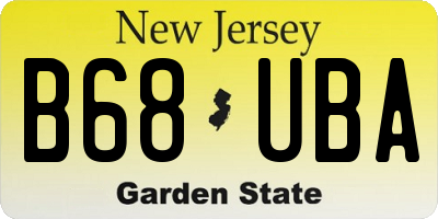 NJ license plate B68UBA