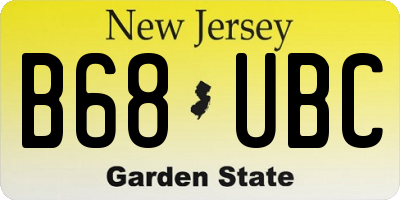 NJ license plate B68UBC