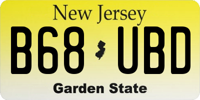 NJ license plate B68UBD