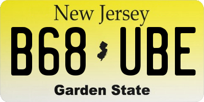 NJ license plate B68UBE