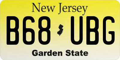 NJ license plate B68UBG