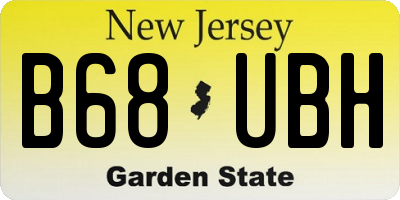 NJ license plate B68UBH