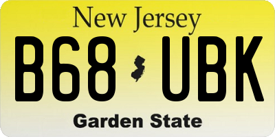 NJ license plate B68UBK