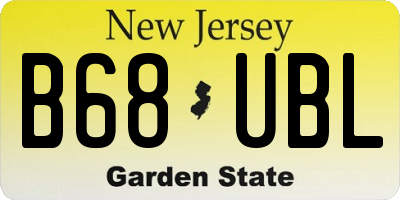 NJ license plate B68UBL