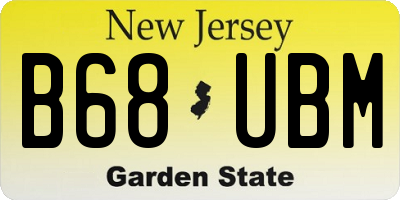 NJ license plate B68UBM