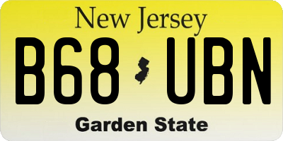 NJ license plate B68UBN