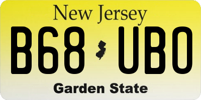 NJ license plate B68UBO