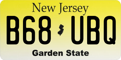 NJ license plate B68UBQ