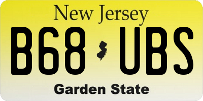 NJ license plate B68UBS