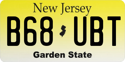 NJ license plate B68UBT