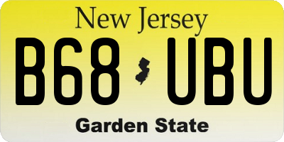 NJ license plate B68UBU