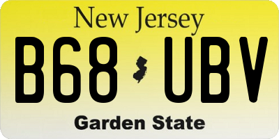 NJ license plate B68UBV