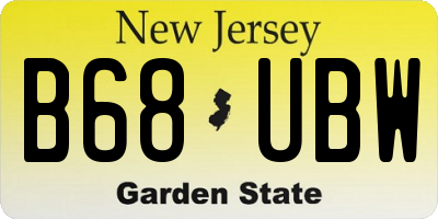NJ license plate B68UBW