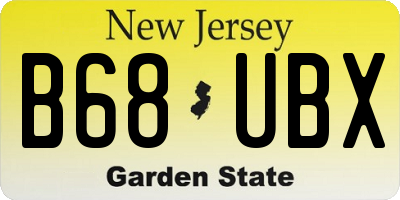NJ license plate B68UBX