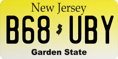 NJ license plate B68UBY