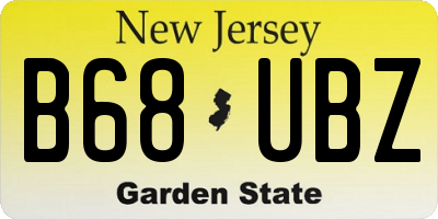 NJ license plate B68UBZ