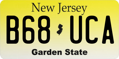 NJ license plate B68UCA