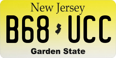 NJ license plate B68UCC