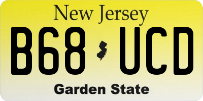 NJ license plate B68UCD