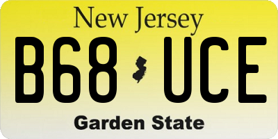NJ license plate B68UCE