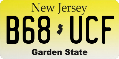 NJ license plate B68UCF