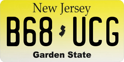 NJ license plate B68UCG