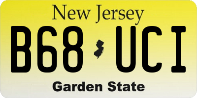 NJ license plate B68UCI