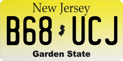 NJ license plate B68UCJ
