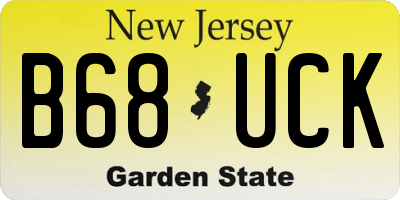 NJ license plate B68UCK