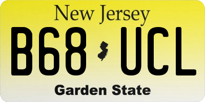 NJ license plate B68UCL