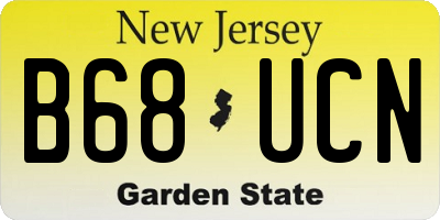 NJ license plate B68UCN