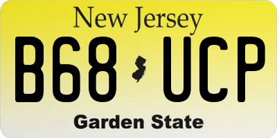 NJ license plate B68UCP