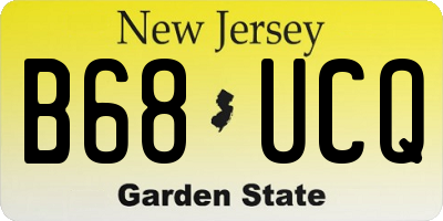 NJ license plate B68UCQ