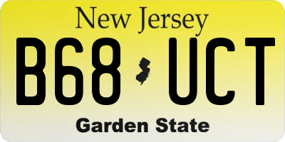 NJ license plate B68UCT