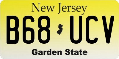 NJ license plate B68UCV