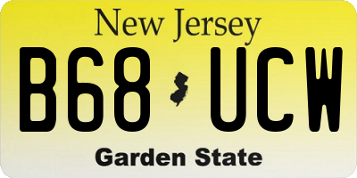 NJ license plate B68UCW