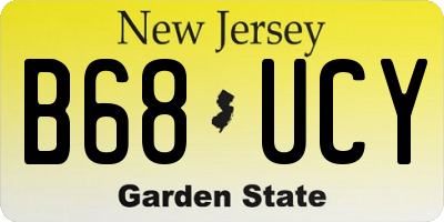NJ license plate B68UCY