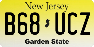 NJ license plate B68UCZ